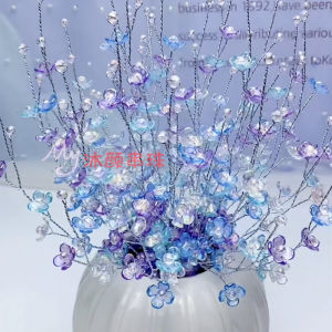 Colorful Starry Material Package Handmade Beaded Crafts Decoration Transparent AB Plating Color Happy Petals Artificial Bouquet