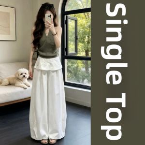 LIRUSHAN | Korean Green Off-shoulder Top and Palazzo Pants Set Two-piece