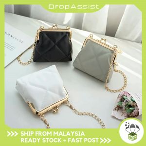 DROPASSIST 2114 READY STOCK Ladies Small Bag Lipstick Clip-On Sling Crossbody Mini Bag Shoulder Square Women Chain Bag