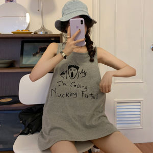 Áo Thun Cotton Cổ Treo Không Tay Thể Thao Nữ Mùa Hè Thiết Kế Rộng Rãi Cho Bóng Rổ Áo Thun Cotton Nguyên Chất Không Tay Thời Trang Mùa Hè