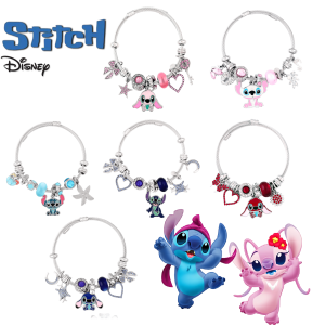 Disney-Lilo & Stitch Angel Charm Bracelets for Couple Lovely Accessories for Fans Birthday and Christmas Gifts