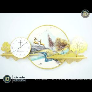Đồng Hồ Treo Tường Tranh Đính Pha Lê - Phủ Acrylic - D1 Home đồng hồ trang trí decor phòng khách - TG31