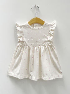 Summer 6 Baby Girl Pure Cotton Sleeveless Korean Skirt Clothes 9 Short Skirt Thin 12 Baby Dress Summer Clothes 3 Months Flounced Sleeve