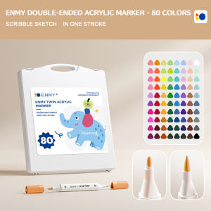 ENMY Acrylic Markers Dual-Tip FastDrying Waterproof Colorful Markers DIY Enthusiasts 24/36/48/60/80 Colors Painting Stationery