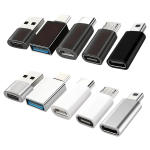 USB to USB-C Adapter Kit USB-C to USB 3.0 OTG Micro USB to USB-C - Mini to Type-C for Samsung Galaxy Smnes Laptops