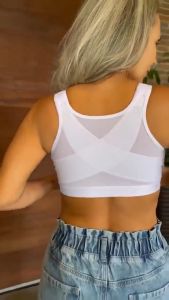 Posture Bra Corrector For Women Front Closure Correction Full Coverage X-strap Underwear Womens Wireless Back Support No Underwire Post Surgery Bra