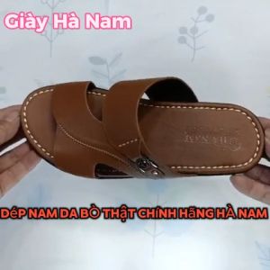 Dép Nam Quai Ngang TiTi ĐÔ Da Bò Thật Cao Cấp DNA2221