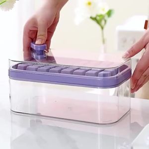 32Grid Silicone Mold Ice Cube Tray with Lid Shovel Storage Box Remove With One Click Ice Maker DIY Whiskey Cocktail Tools Summer
