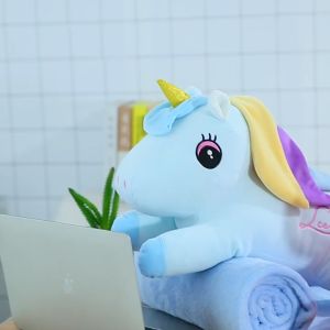 XIDI Pony pillow blanket for Dogs หมอน ผ้าห่มลายน่ารัก หมอนยูนิคอร์น มีผ้าห่มอยู่ข้างใน ขนาด 1.1*1.6ม มีสินค้า Unicorn Pillow blanket
