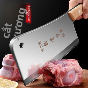 plys | Dao Chẻ Xương Dày Đặc Bằng Thép Không Gỉ Cao Cấp Dùng Trong Nhà Bếp và Chuyên Dụng Cho Chặt Xương Heo Bò Dê 36.5cm