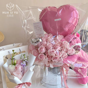 High Transparency Dustproof Bag Waterproof Glass Paper Flower Bouquet Shell Bag Floral Art Packaging Materials for Flower Shops