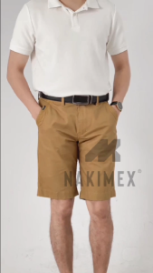 Quần Short Kaki Nam Trung Niên Màu Kem Vàng Vải Dày Dặn Mềm Không Nhăn Không Xù Lông Mặc Thoải Mái