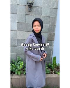 Ilona - Vika Cardi Wanita Cardigan Blezer Bahan Waffle Lembut Lengan Panjang Korean Style Kekinian