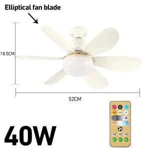 Ceiling Fan Light 30/40W Silent Fan with Light Remote Control Dimmable 85-265V AC Energy-saving E27 Ceiling Lamp Fan for Bedroom