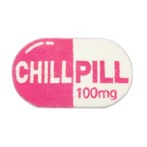 VIKAMA Cute and Soft Pink Oval-shaped Carpet Is Suitable for Bedroom Bedside Decoration Bathroom Absorbent and Home Decor