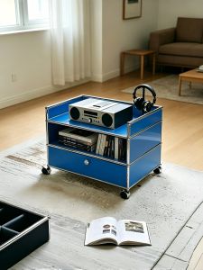 Bauhaus Style Stainless Steel Moveable Trolley