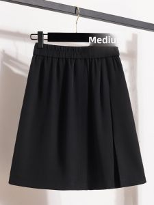High-Waist Loose Fit Short Skirt for Plus Size Women Summer 2023 Design Lightweight Anti-Exposure Quarter Length Casual Workwear
