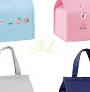 BENEMYLIM Fruit Design Canvas Insulation Waterproof Lunch Bag Hot & Cooler Handbag Tote Bag Food Storage Bag