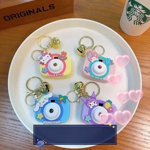 Sanrio Keychain Projection Camera Hello Kitty Sunset Light Ship Key Melody Kuromi Keyring Cinnamoroll Bag Pendant Gift