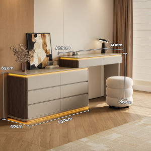 Extendable Bedside Vanity with Storage Cabinet Wood