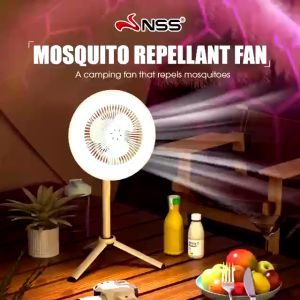 NSS Outdoor Camping Fan with Light Hook electric fan portable Desktop Cooling Fan Wireless fan Rechargeable Fan with LED Light Desk Fan Hanging Fans Mosquito Repellent fan