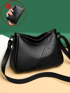 กระเป๋าสะพายข้างหนังวัวชั้นแรกความจุขนาดใหญ่สำหรับผู้หญิงวัยกลางคน กระเป๋าสะพายข้างแบบสะพายข้าง กระเป๋าสะพายไหล่เดียว กระเป๋าสะพายไหล่แบบลำลอง