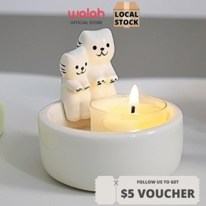 Cute Candle Holder Ceramic Lamp Home Decoration Desktop Creative Small Animal Ceramic Candle Holder