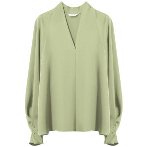 AMII | Elegant V-neck Insert Sleeve Chiffon Blouse