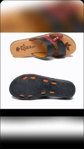 shop24📱สต็อกไทย รองเท้าแตะแบบสวมแฟชั่นผู้หญิง พื้นยางสีน้ำตาลลายใบไม้ สายคาดประดับมุก