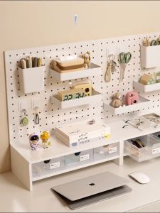 Pegboard รวมอุปกรณ์สกัวดิส ครบชุด 8 ที่จัดเก็บ แผ่นเจาะรูและฐานแยกออกจากกันได้ ฐานสำหรับคอมพิวเตอร์ ชั้นวางจัดเก็บ ชั้นเก็บ ชั้นวางตั้ง ชั้นวางหนังสือ ชั้นวางบนโต๊ะ ชั้นวางจัดเก็บ ชั้นเก็บ
