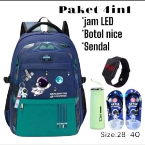 Paket Combo 4in1 Tas Ransel Astronot Ransel Anak Sekolah SD SMP SMA