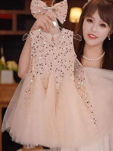 Princess Style Mesh Skirt Dress for Girls Summer Fashionable New Arrival Childs Vest Dress Girls Trendy And Stylish Dress