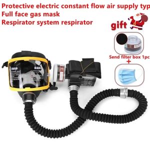 Protective Electric Constant Flow Supplied Air Fed Full Face Gas Mask Respirator System: Enhancing Workplace Safety