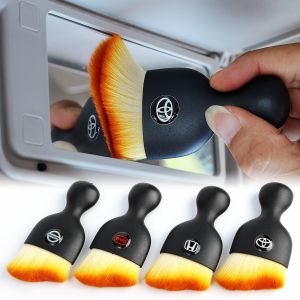 แปรงทำความสะอาดภายในรถใหม่2ชิ้นพร้อมที่ปิดช่องลมแผงหน้ารถช่องว่างที่กำจัดฝุ่นอุปกรณ์เสริมสะอาดละเอียด