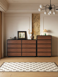 Retro Bedroom Chest of Drawers Walnut Finish