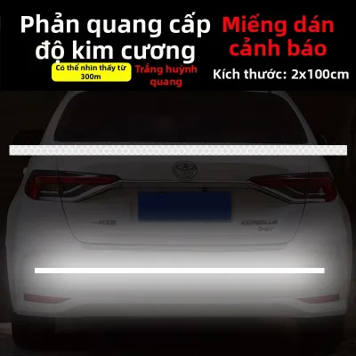 Miếng Dán Phản Quang Xe Hơi Cảnh Báo an Toàn Chống Va Chạm Miếng Dán Trang Trí Xe Máy Miếng Dán Che Dấu Vết Cho Hộp Đựng Đồ Đằng Sau
