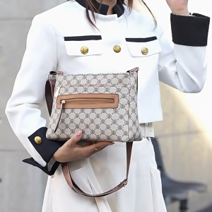 Korean Bag For Women Sling Bag Elegant 2025 Style Leather Shoulder Bags Large capacity multi-zipper compartment mommy bag