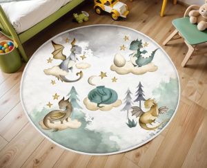 Little Dragon Carpet Rugs for Living Room Childrens Bedside Soft Rug Sofa Lounge Area Floor Mat Machine Washable Footmats