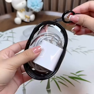 Headset Data Cable Storage Bag Outdoor Travel Organizer Box Storage Earphone Portable Mini Multi-function Earphone and Charger Storage Bag - Clear Zipper Space Saving with Convenient Keychain Ring