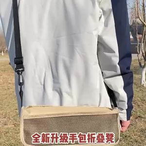 Foldable Backpack Stool Portable Small Mazar Satchel Pen Bag Camping Stool Lightweight Outdoor Folding Chair for Fishing Travel