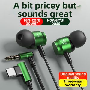 LIEZHI |High-Quality Bass Noise-Canceling Wired In-Ear Headphones with Type-C Connector