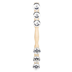 IRIN | Wooden Jingle Stick with 6 Stainless Steel Jingles Shake & Tap Safe Smooth Stick Professional Percussion Instrument for All Ages