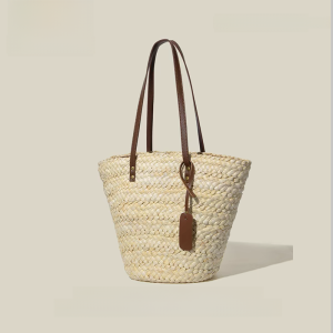 URDAM RBEVWO Large Capacity Woven Tote Bag Womens New Summer Casual Beach Vacation Beach Bag Soft Handbag Polyester Lining