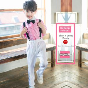 DDL | Kids Pink Long Sleeve Performance Dress Puffy Skirt For Dance Hosting Poetry Reading