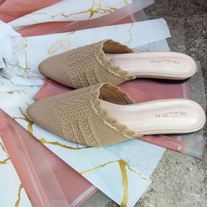SEPATU SANDAL FLATS DATAR TANPA HAK UPPER RAJUT IMPORT BIG SIZE JUMBO 37-45