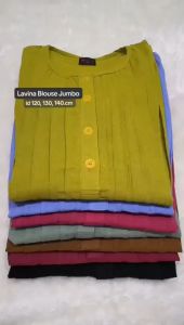 LAVINA BLOUSE CRINKLE JUMBO ATASAN JUMBO LD 120 130 140 ATASAN WANITA JUMBO