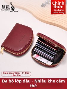 Kangaroo | Womens Card Wallet with Multiple Card Slots Head Layer Cattle Leather
