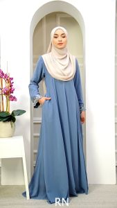JUBAH DRESS MUSLIMAH KEMBANG CINDERELLA 3.0 | JUBAH DRESS MUSLIMAH CHIFFON FULL LINING | JUBAH HAJI UMRAH (NURSING) | JUBAH DRESS LABUH CHIFFON FULL LINING RAYA 2026