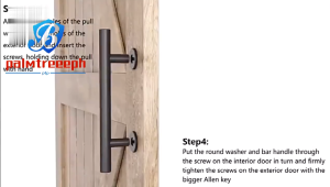 DIYMO Solid Heavy Duty Industry Style Sliding Barn Doors Pull Handle Gates Garages Sheds Metal Hardware 1.2kg