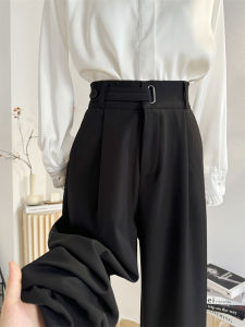 กางเกงขายาวทรงตรงเอวสูง ทรงหลวม กางเกงขายาวลำลองสำหรับผู้หญิง ฤดูใบไม้ร่วง 2024 กางเกงขายาวทรงหลวม ทรงสลิม ทรงยาว ทรงหลวม